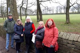 Fighting to protect open spaces. Brian Crossley, left, with fellow campaigners have been battling to conserve countryside sites in Shelf and Northowram that could be carved up for future development as part of Calderdale's controversial Local Plan