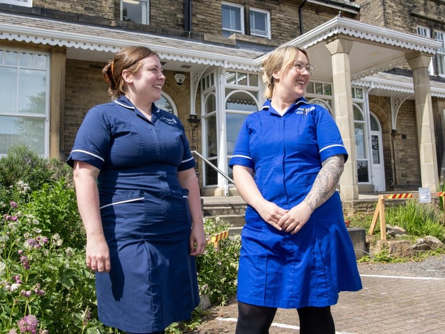 Nurses Katy Haigh and Emily Crossley at Overgate Hospice in Elland where around £12m is being invested in a new building complex.