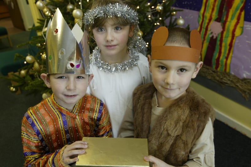 Children at Christ Church School, Pellon in their Nativity the Hopeless Camel back in 2004