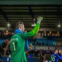 Arguably the Shaymen’s hero throughout their 2023 FA Trophy journey, including two penalty saves in the dramatic shootout victory over Altrincham in the semi-final, Sam Johnson had a relatively quiet day between the sticks in the final against Gateshead. Photo: Marcus Branston.