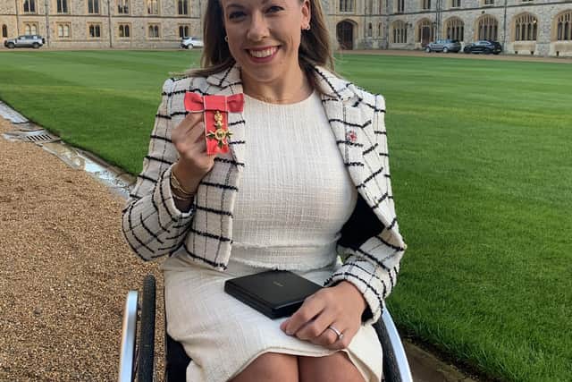 Hannah with her OBE
