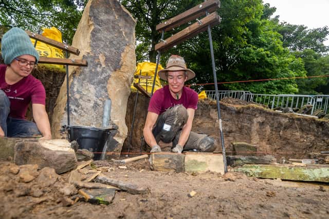 The Women's International Stone Alliance, working on the site at Shibden Hall