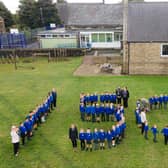 Children formed the number 150 in the grounds as part of Norland School's anniversary celebrations