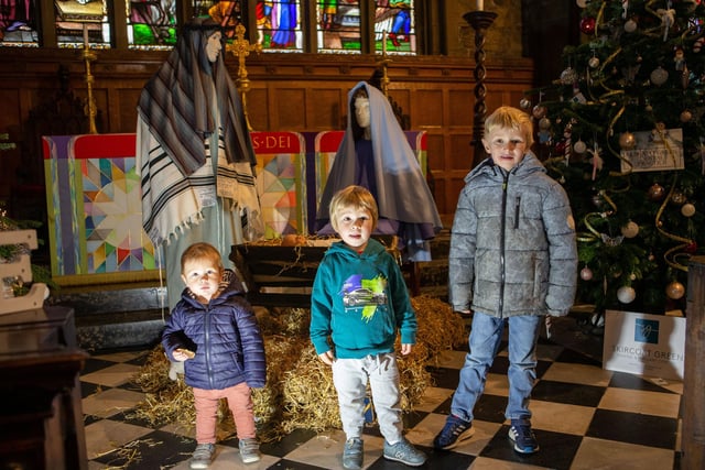 Dougie, Sam and Ted Ogden at Halifax Minster Christmas Tree Festival