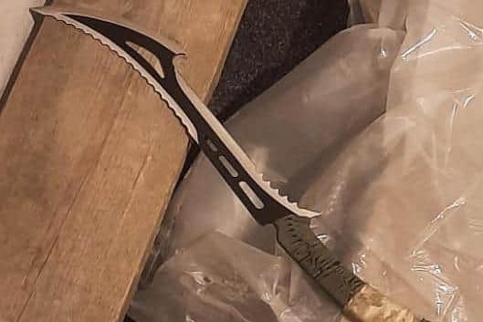 The zombie knife discovered hidden under a mattress
