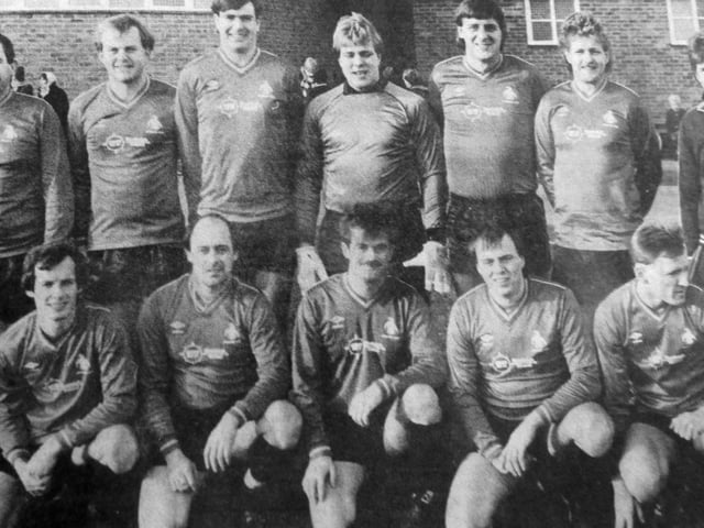 Portsmouth Junior League. Back (from left): F Whitcombe, P Tooke, D Spencer, D Mills, D Dryden, D Fox. Front: R Harrison, G Clarke, R Graham, M Mallon, S Brown