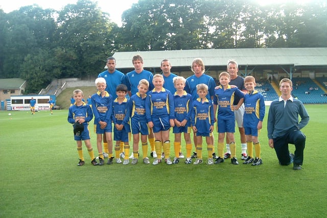 Brighouse Juniors players acted as ball boys at a Halifax Town game in 2005