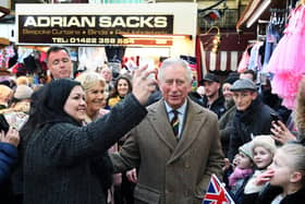 The King visiting Halifax Borough Market in 2017