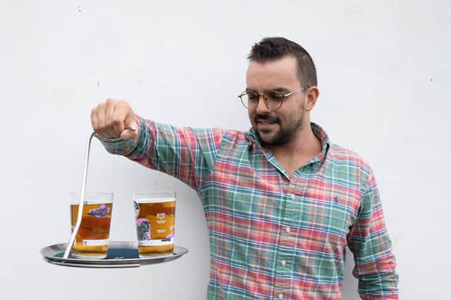 Robert with his Topple Tray product.
