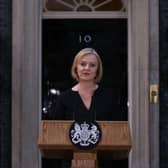 Liz Truss gave a statement outside Number 10 this evening.