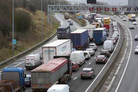 Two lanes closed and slow traffic due to crash on M62 Westbound from J25 A644 to J24 A629.