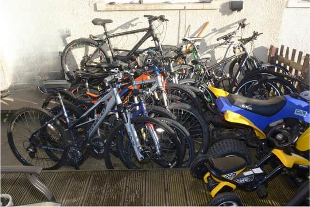 Officers attended the address in Brackenhall, which was found to have approximately 30 bikes including two quad bikes and pedal bikes which are believed to be stolen.