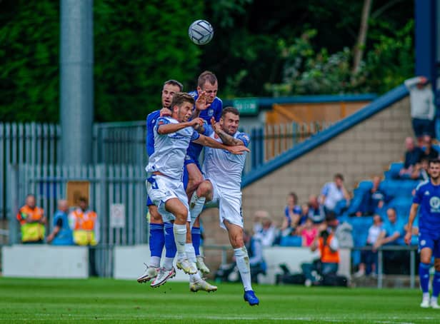 FC Halifax Town v Southend United, The Shay, Saturday, August 11, 2021, Photo: Marcus Branston. 