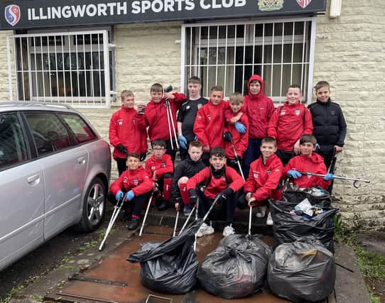 The litter pick at Illingworth Sports Club