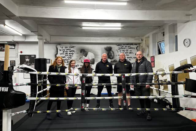 Holly Lynch MP, Alicia Winbolt from England Boxing, Carly Mullaney from St Augustine’s and the team from Star Boxing