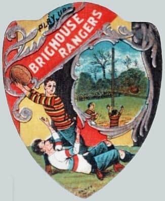 An old Brighouse Rangers football shield, one of the oldest in the world, produced by J Baines, Bradford in the 1890s