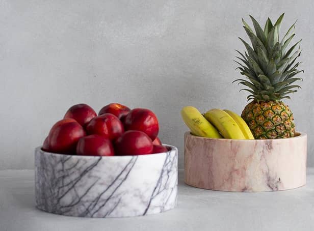 Cool marble makes a comeback - with statement pieces such as these bowls