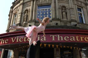Dirty Dancing cast outside Victoria Theatre, Halifax, in 2019.