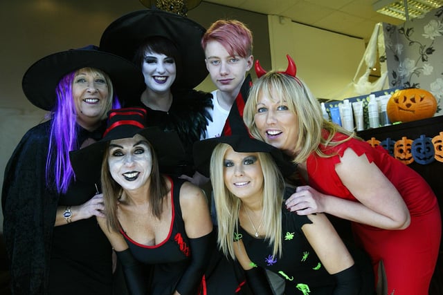 Halloween fun day at Mark Riley hairdressers, Brighouse back in 2010