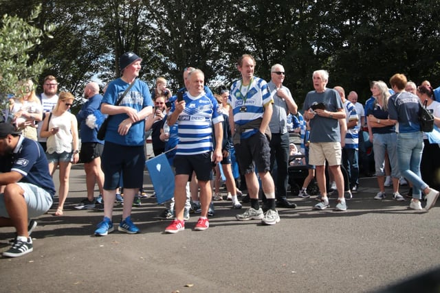 Fax fans gathered at The Shay this morning to wave off the Halifax Panthers squad on their way to Wembley for tomorrow's 1895 Cup final against Batley Bulldogs