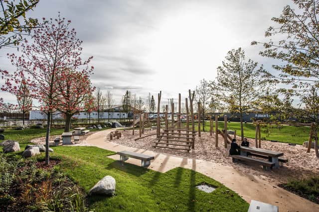 How a play area included in one of the new housing developments might look. Copyright Urban &Civic, photographer Ed Tyler