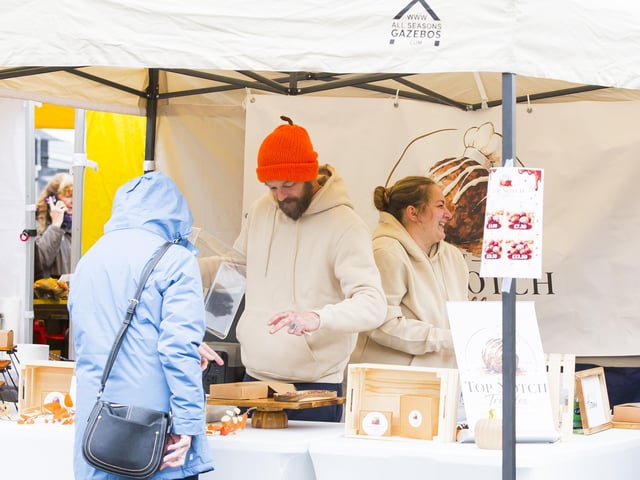 Chris and Emma and their Top Notch Truffles stall.
