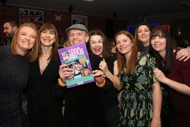 Neil Anderson, whose publication The Dirty Stop Outs Guide to 1990s Chesterfield inspired the reunion in December 2019, is pictured with revellers.