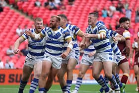 Halifax Panthers will be welcoming “club legend” Brandon Moore - pictured here celebrating Fax's only try in last season's 1895 Cup final at Wembley - back to The Shay on Sunday, April 7, when Batley Bulldogs visit for the round three Championship clash (kick off 3pm). Photo by Simon Hall.