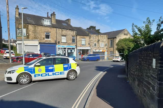 Savile Park Road in Bell Hall, Halifax, was taped off for much of Wednesday after the incident