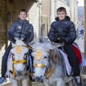 Bobby Hardy, nine, left, and Alfie Holdsworth, 10, at Brighouse Christmas Market