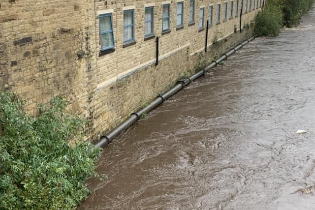 High river levels in Sowerby Bridge. Photo by Laura Gilmartin
