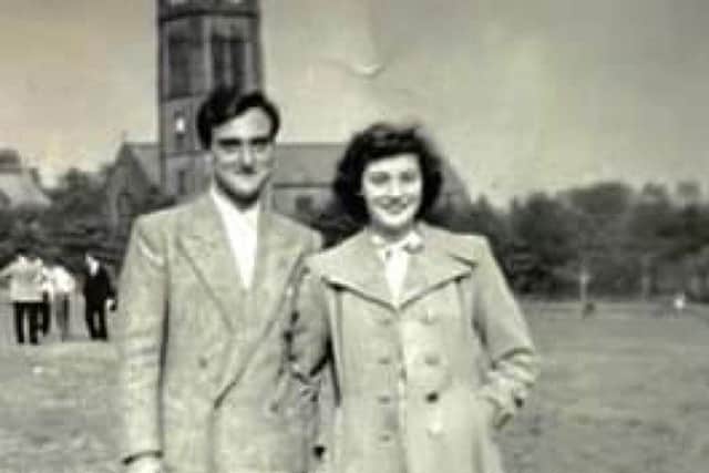 Frank Cockroft with sister Kathleen at Savile Park in 1951