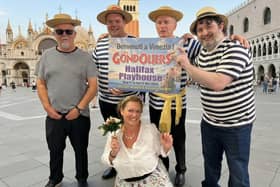 Halifax G&S Society members promoting the show.