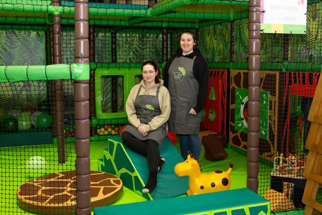 Emma Webster and Sophie Parkin at Babyccinos Jungle Cafe in Brighouse