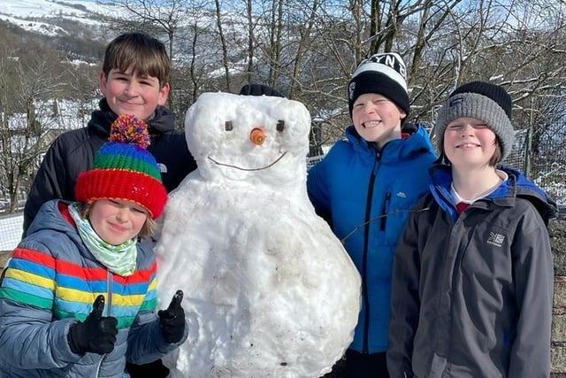 Pupils at Shade Primary School enjoyed snow-based lessons, played out in the snow and drunk hot chocolate as the school remained open.