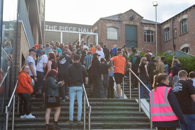 Queues outside the Piece Hall for Limp Bizkit