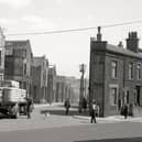 A view down Commercial Road (now Mount Pleasant Avenue) with Pellon Lane running across the front