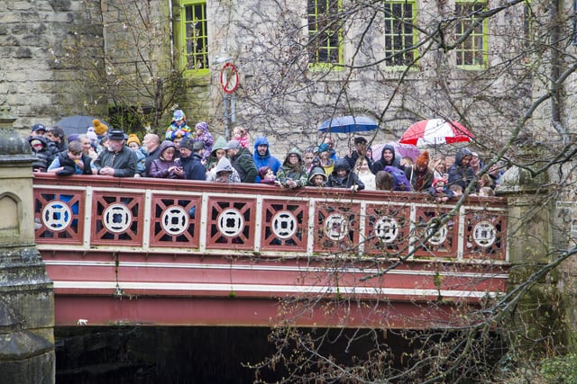 Crowds at Hebden Bridge Duck Race 2024.