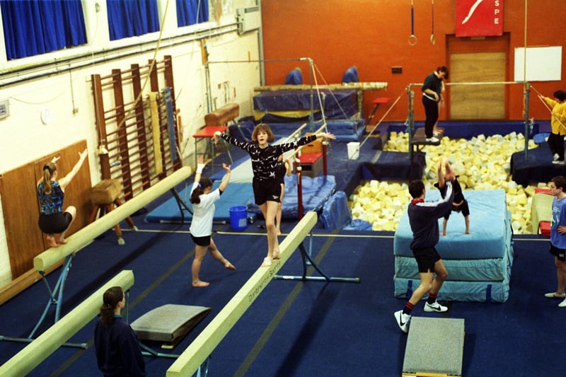 Young gymnasts training  in Halifax.
