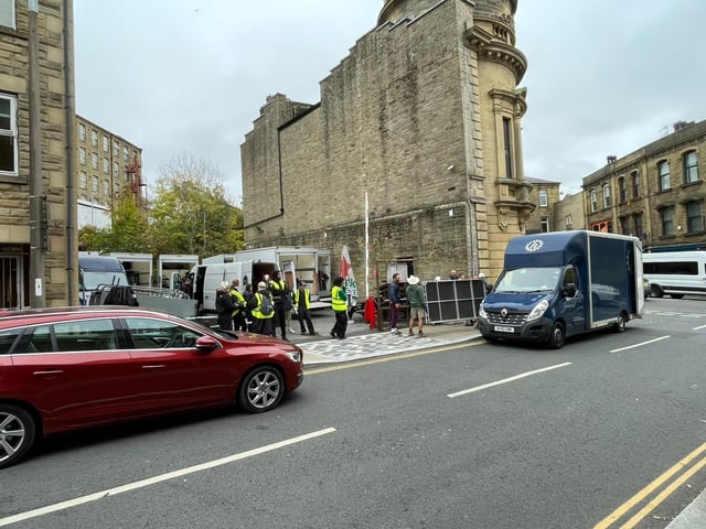 Filming in Sowerby Bridge today