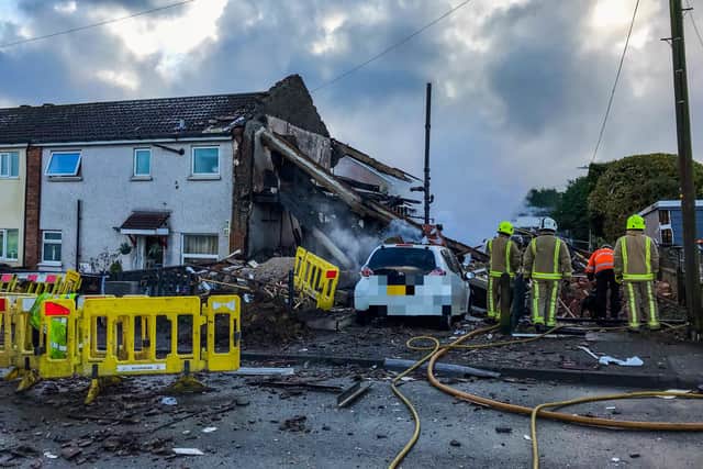 Fire crews were called to the gas explosion at house in Green Lane, Illingworth