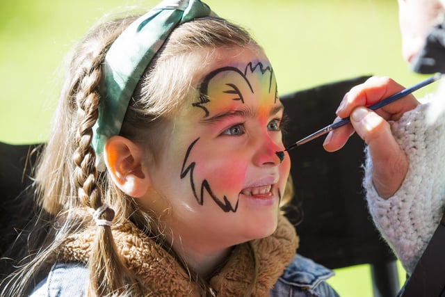 Freya Nicholas, four, has her face painted.