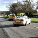 Police at the scene of a fatal accident between Brighouse and Cleckheaton near the junction of Highmoor Lane, Clifton, in March 2019