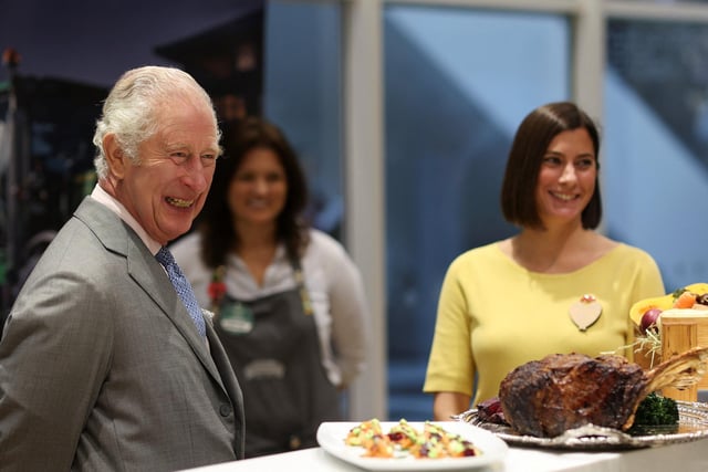 King Charles III visits Morrisons Supermarkets headquarters during an official visit to Yorkshire on November 8, 2022 in Bradford (Photo by Russell Cheyne - WPA Pool/Getty Images)