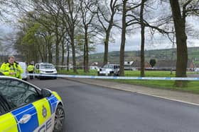 Police in Sowerby Bridge after a man was stabbed last night