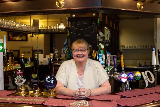 Landlady Carolyn Stafford bids farewell because brewery has decided to sell the Barge and Barrel, Elland