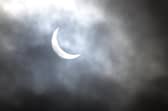 The solar eclipse from The Astronomy Centre, Todmorden.