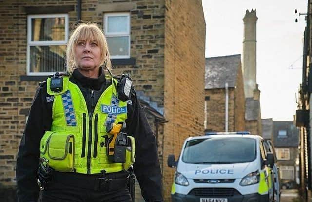 Actress Sarah Lancashire, in her role as police Sgt Catherine Cawood, star of Sally Wainwright's hit TV drama Happy Valley, set and filmed around Halifax and Calderdale.