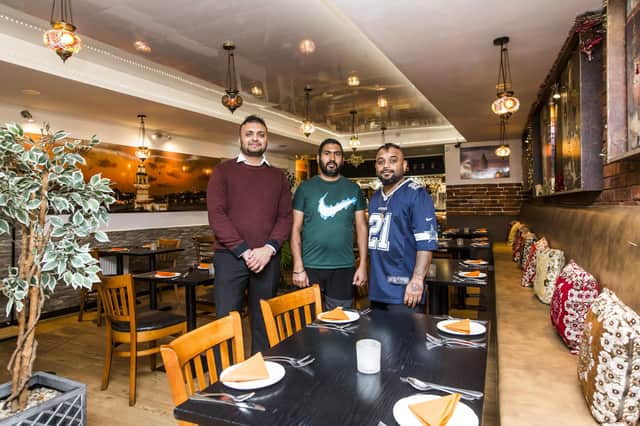 New Indian restaurant Spice Delight, Halifax. From the left, Vikas Gupta, Narendar Singh and Gurwinder Singh.