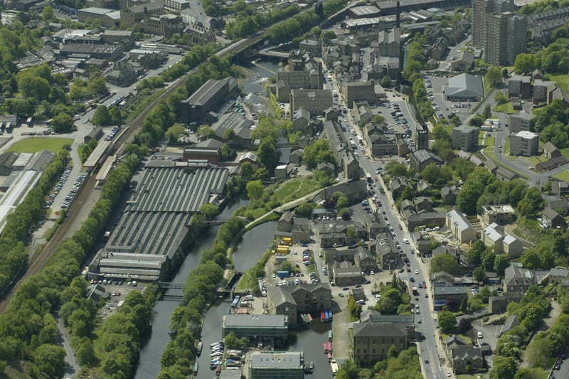 Aerial views of Sowerby Bridge area.